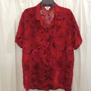 Kathy Ireland Plus size 2X Red with Floral Pattern